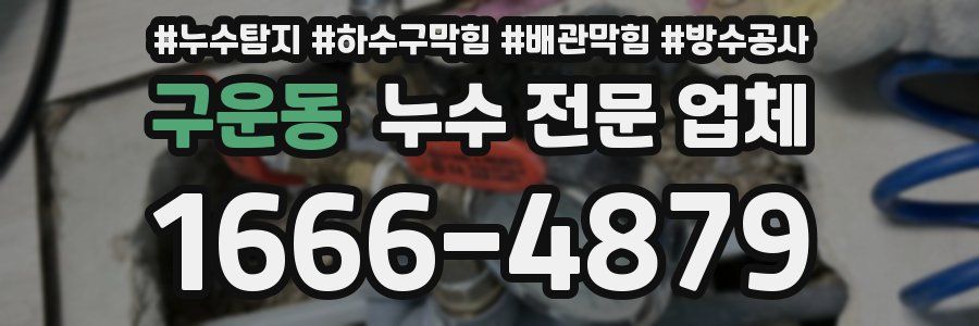 구운동 누수 전문 업체