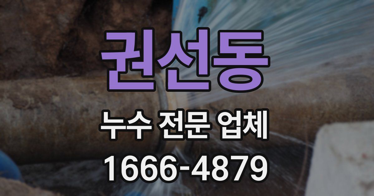 권선동 누수 전문 업체