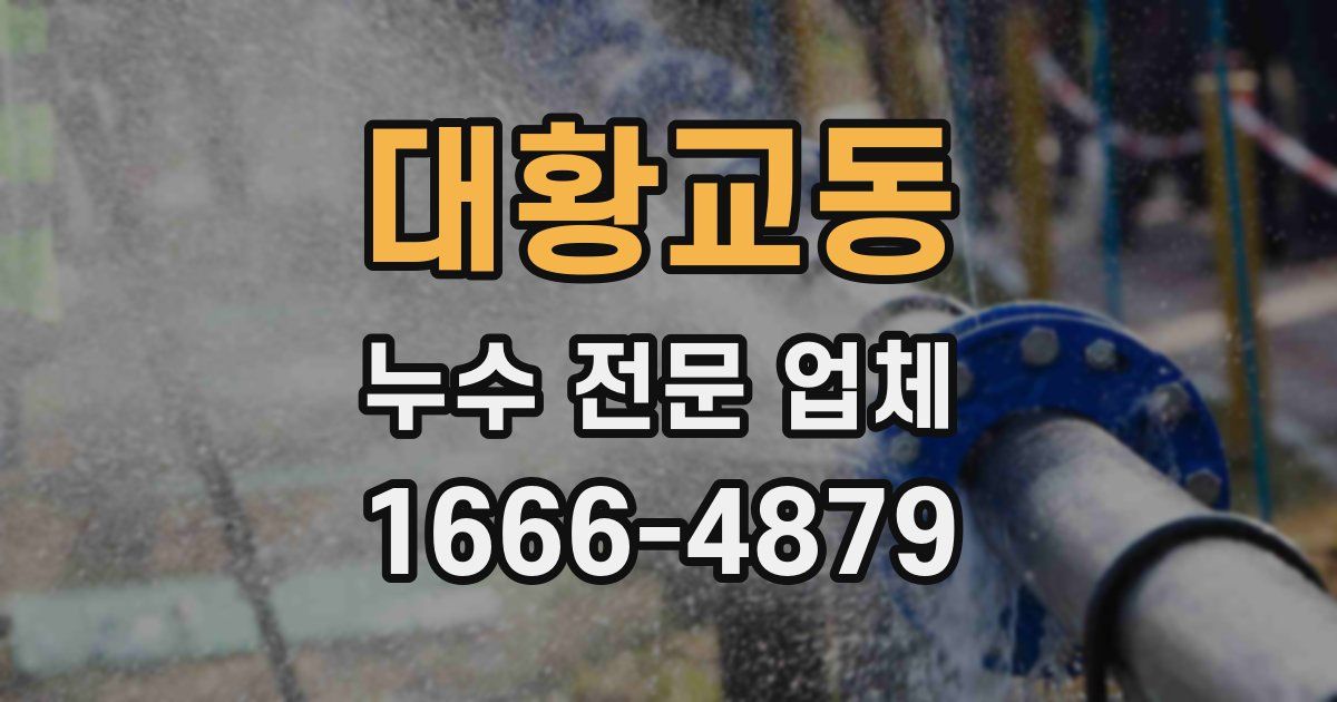 대황교동 누수 전문 업체