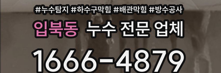 입북동 누수 전문 업체