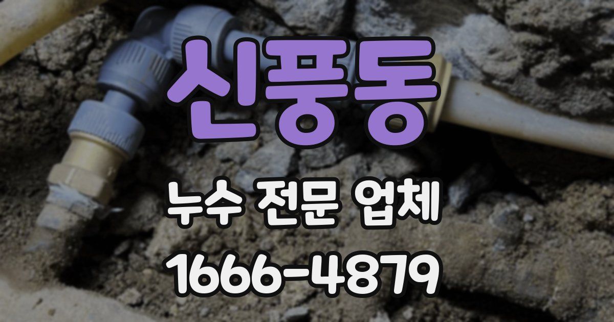 신풍동 누수 전문 업체