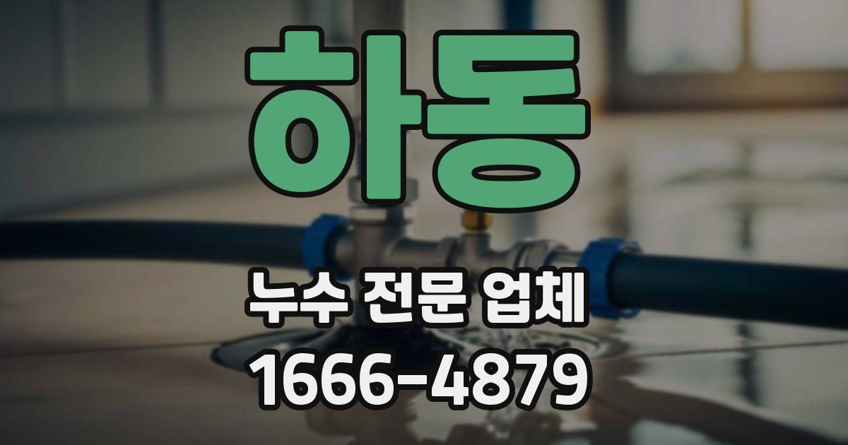 하동 누수 전문 업체