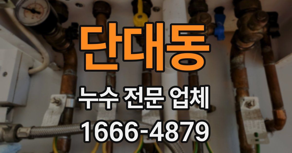 단대동 누수 전문 업체