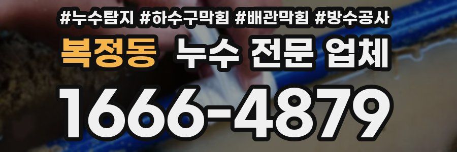 복정동 누수 전문 업체