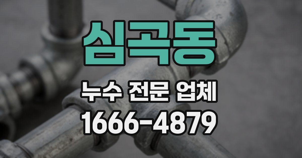 심곡동 누수 전문 업체