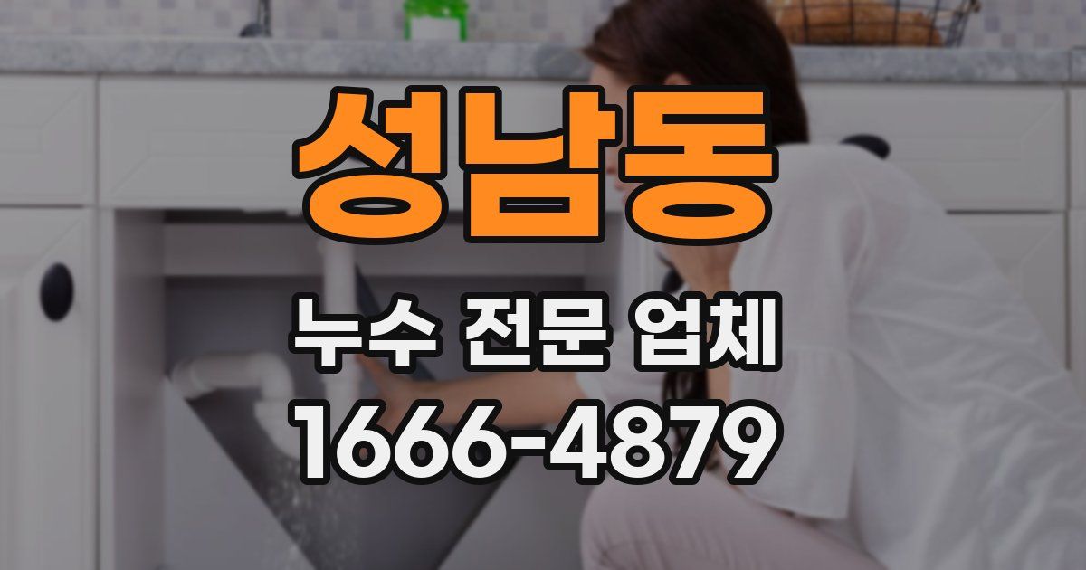 성남동 누수 전문 업체