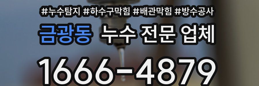 금광동 누수 전문 업체