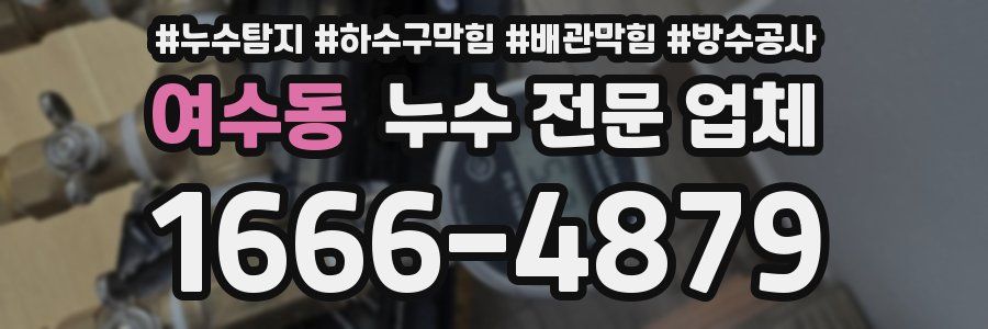 여수동 누수 전문 업체