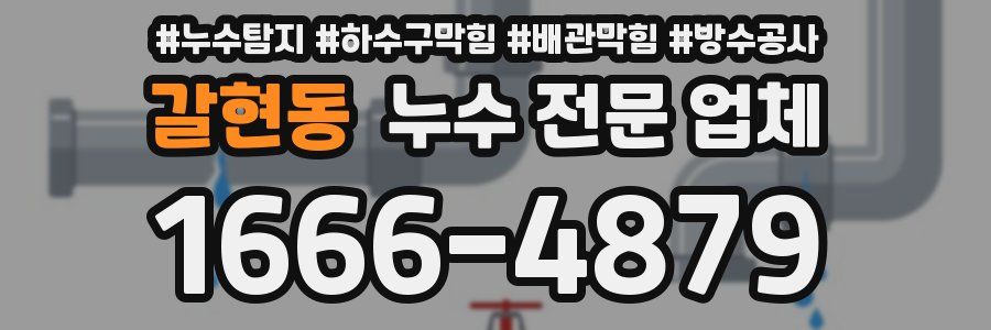 갈현동 누수 전문 업체