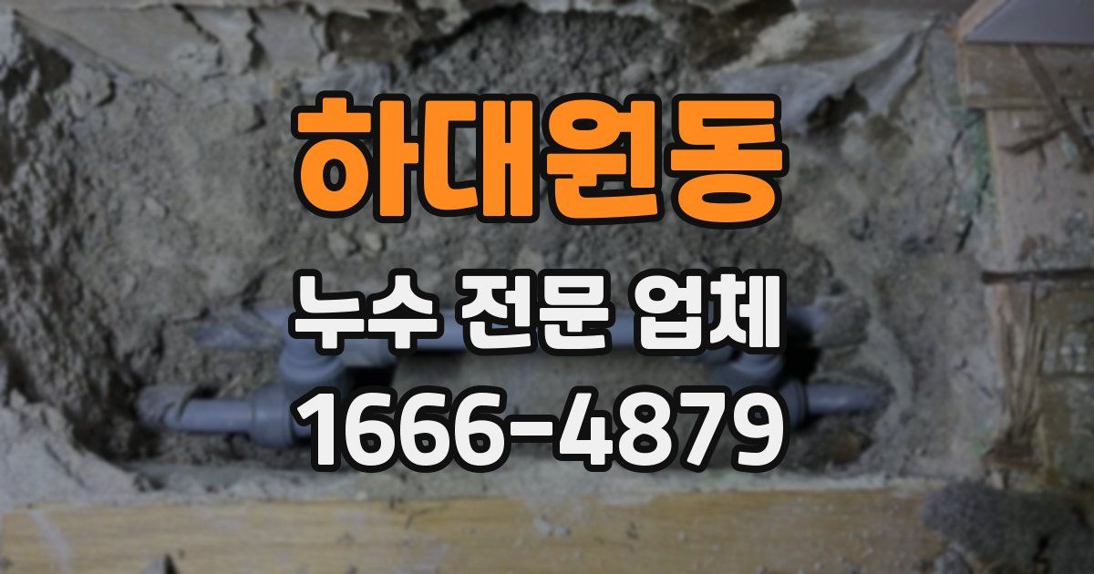 하대원동 누수 전문 업체