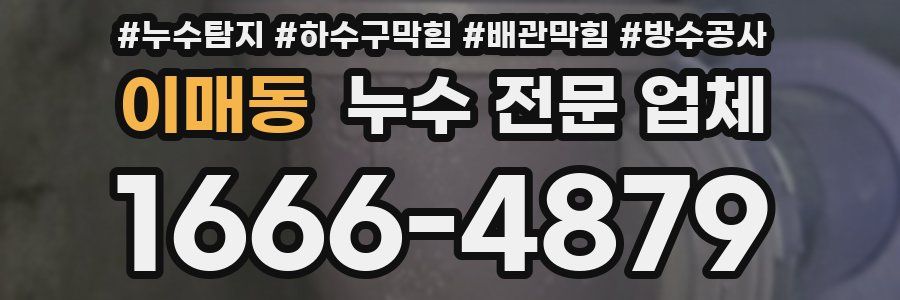 이매동 누수 전문 업체