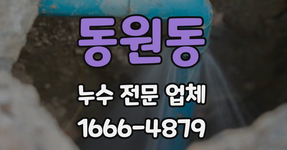 동원동 누수 전문 업체