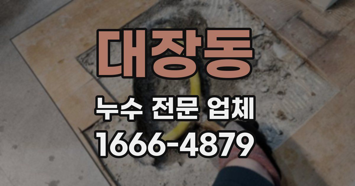 대장동 누수 전문 업체