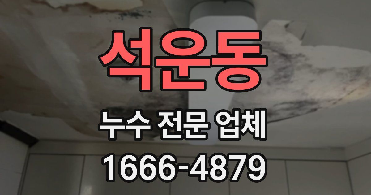 석운동 누수 전문 업체