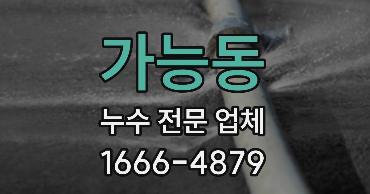 가능동 누수 전문 업체