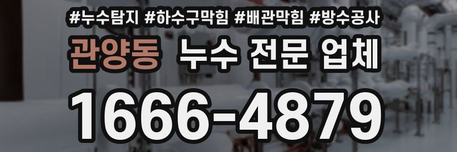 관양동 누수 전문 업체