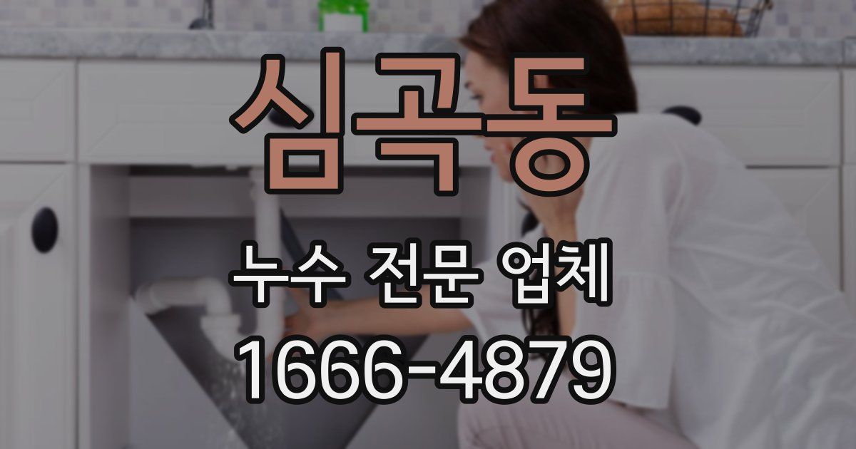 심곡동 누수 전문 업체