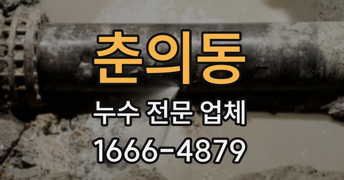 춘의동 누수 전문 업체