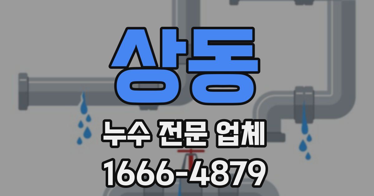 상동 누수 전문 업체
