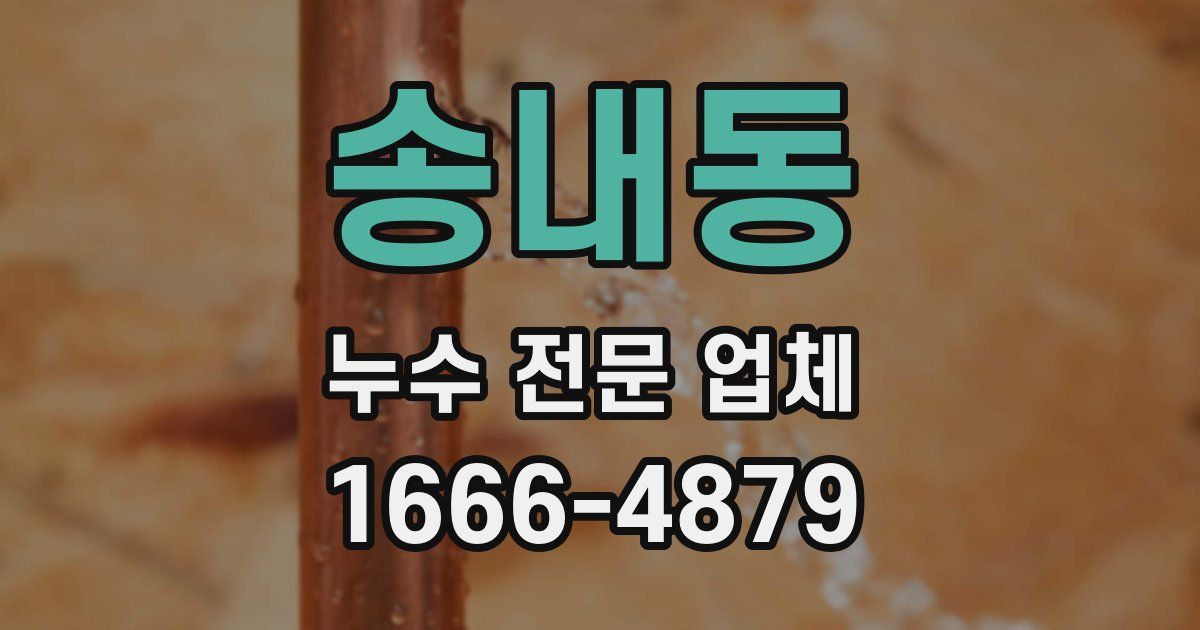 송내동 누수 전문 업체