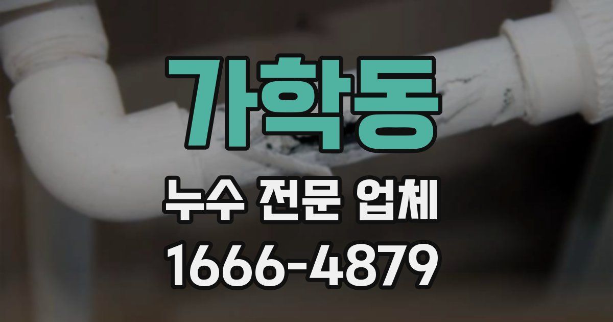 가학동 누수 전문 업체