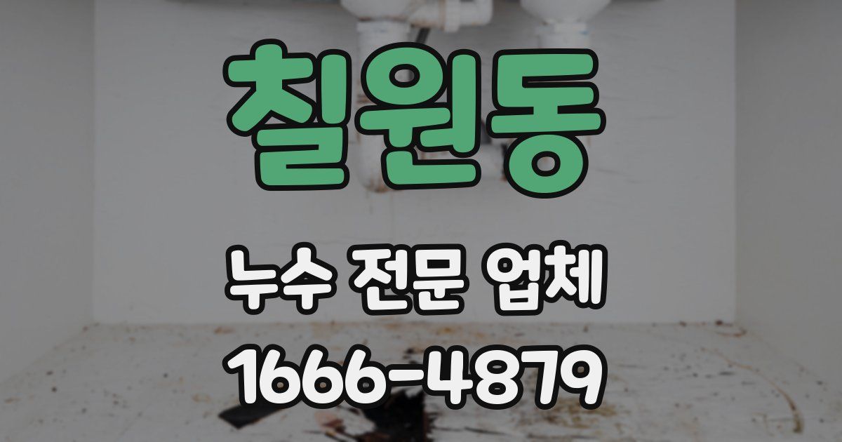 칠원동 누수 전문 업체
