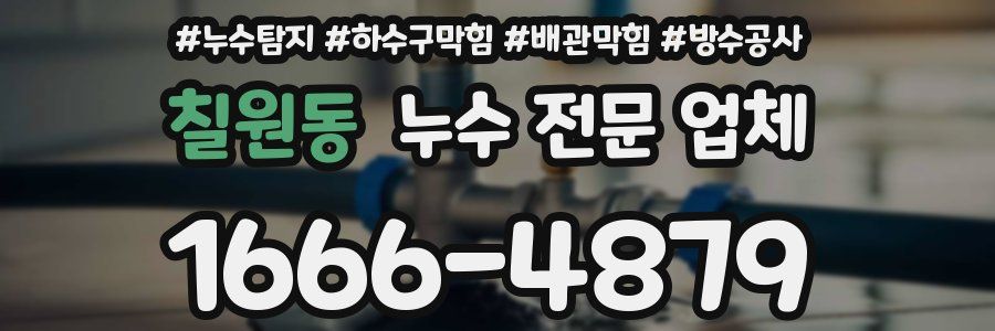 칠원동 누수 전문 업체