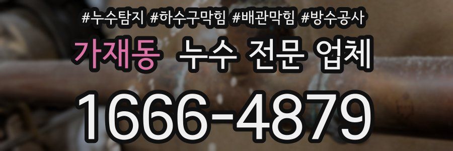 가재동 누수 전문 업체
