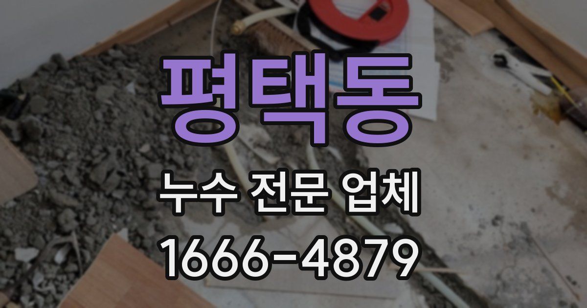 평택동 누수 전문 업체