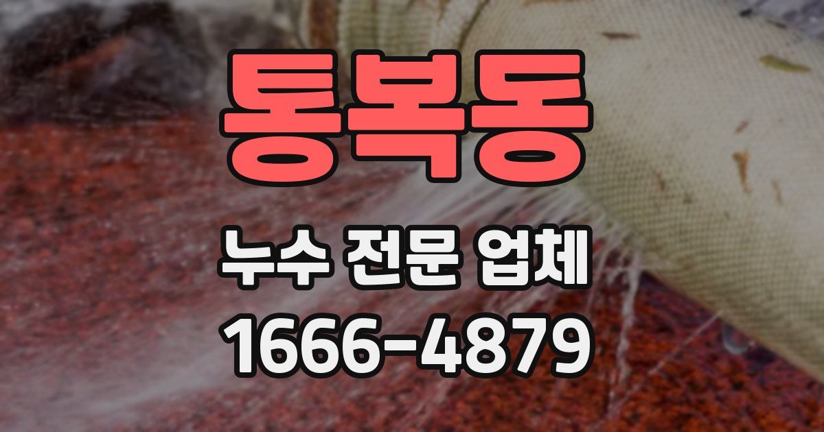 통복동 누수 전문 업체