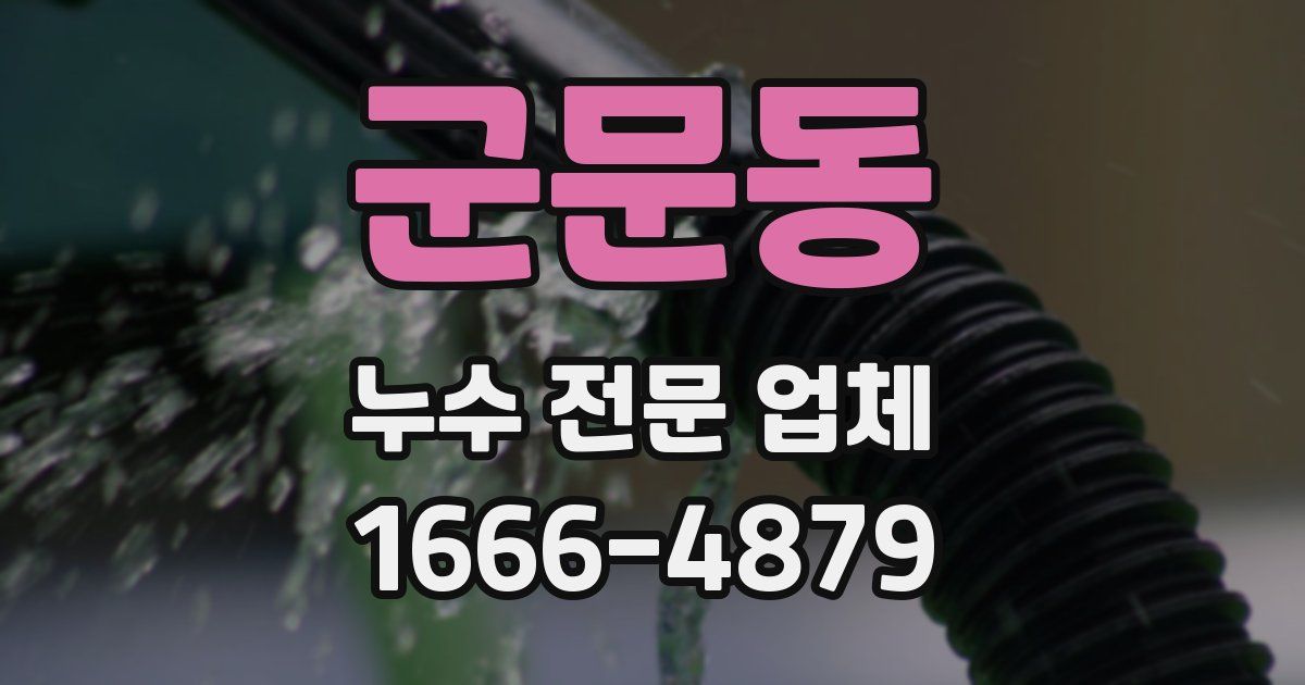 군문동 누수 전문 업체