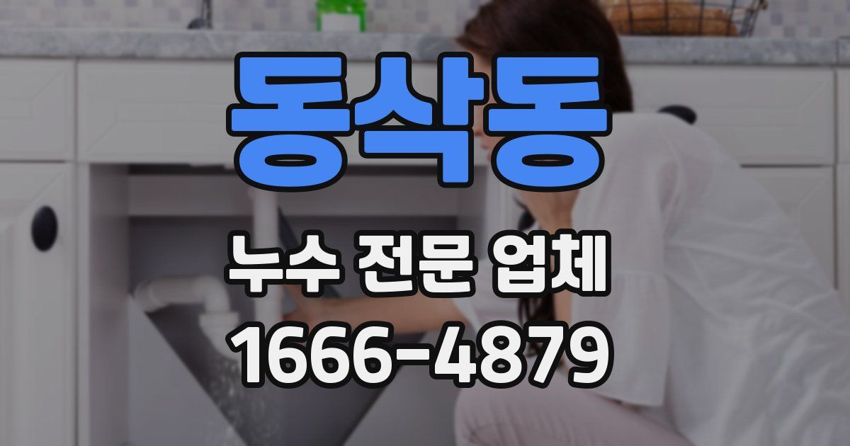 동삭동 누수 전문 업체