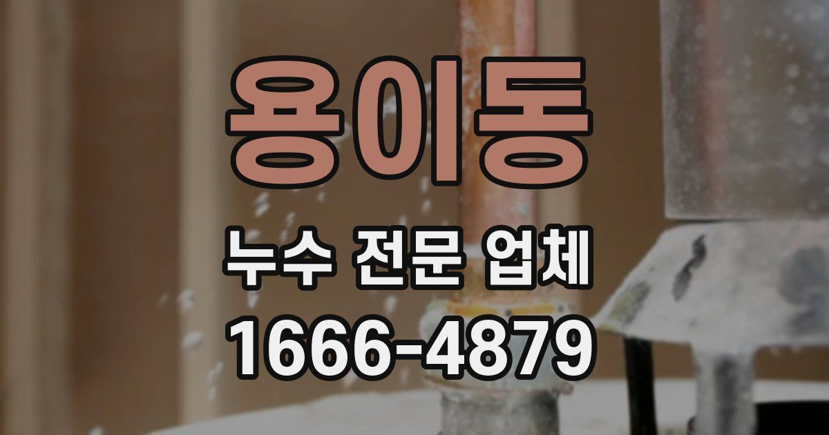 용이동 누수 전문 업체