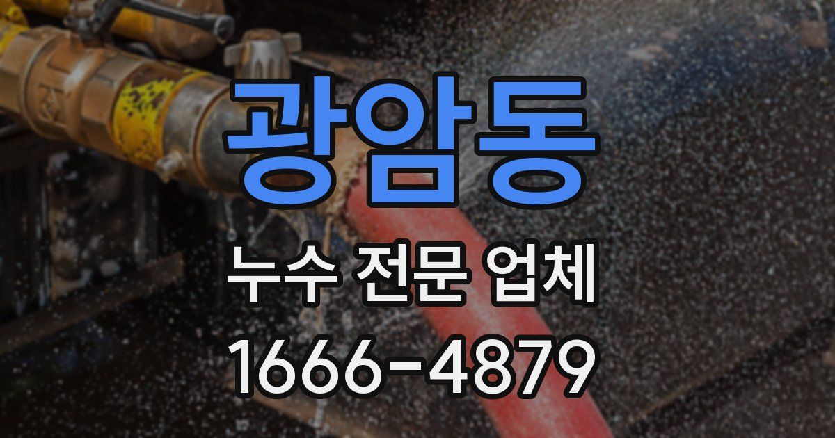 광암동 누수 전문 업체