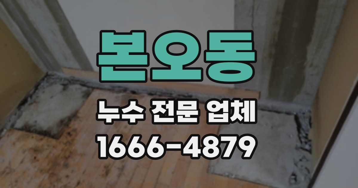 본오동 누수 전문 업체