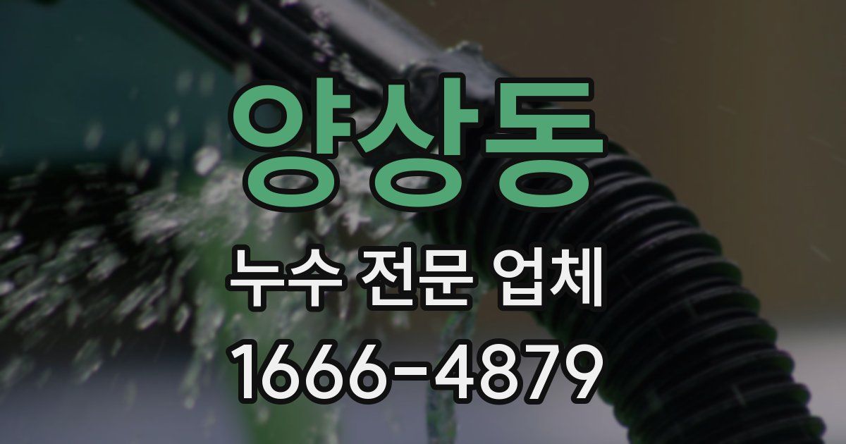 양상동 누수 전문 업체