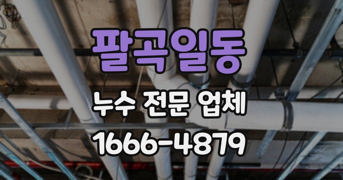 팔곡일동 누수 전문 업체