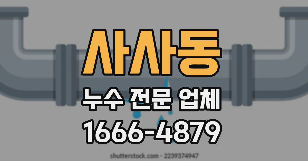 사사동 누수 전문 업체