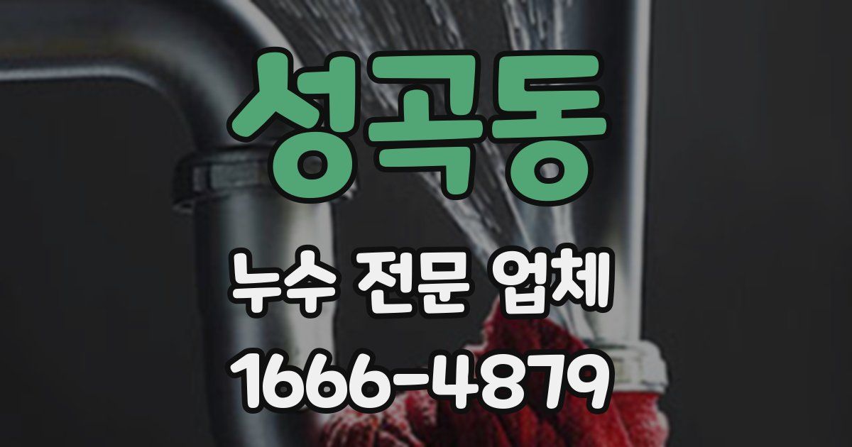 성곡동 누수 전문 업체