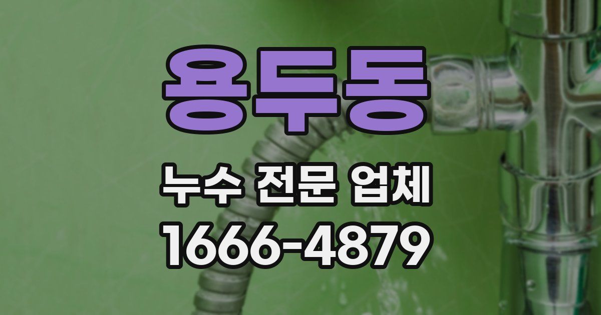 용두동 누수 전문 업체