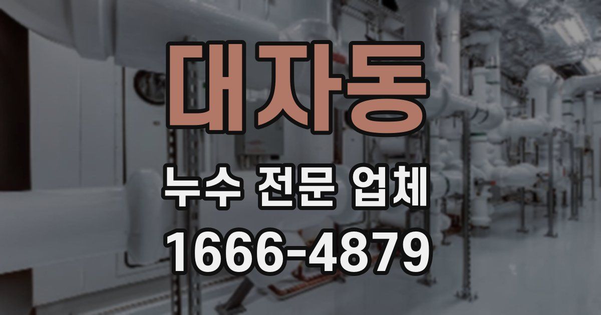 대자동 누수 전문 업체
