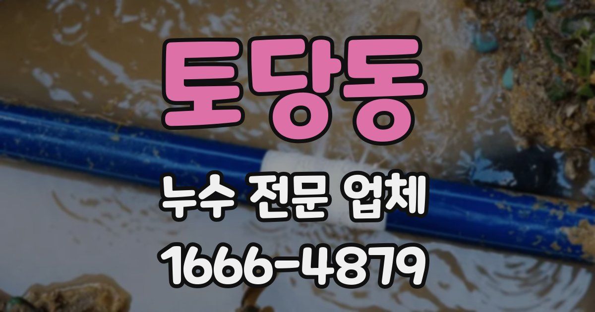 토당동 누수 전문 업체