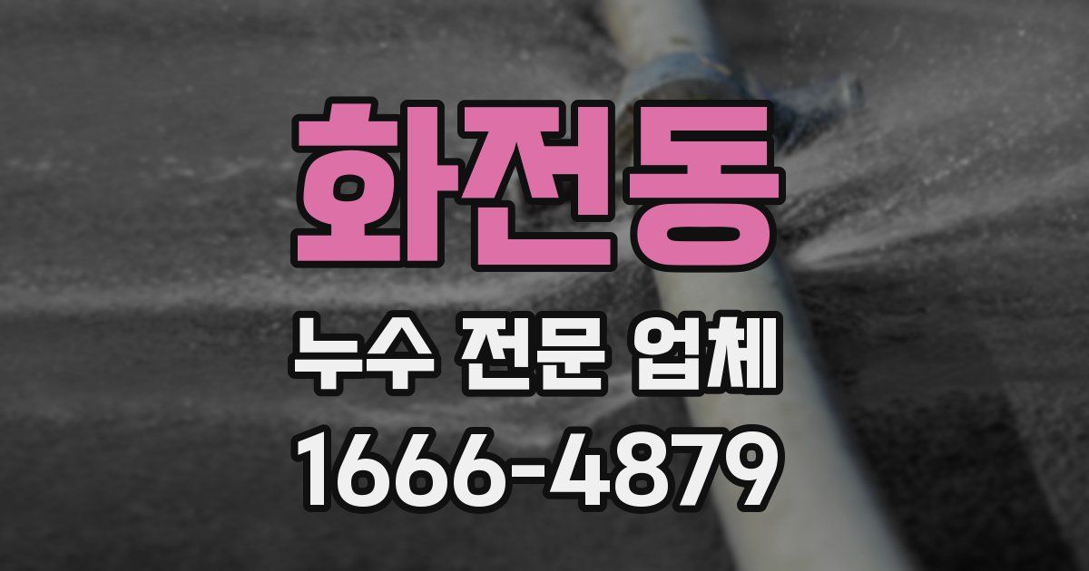 화전동 누수 전문 업체