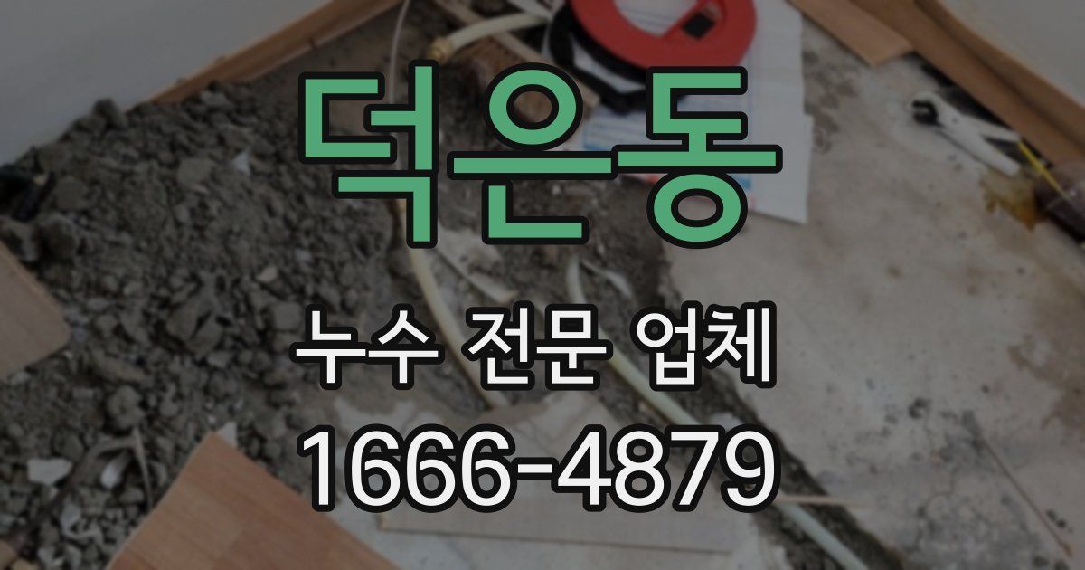 덕은동 누수 전문 업체