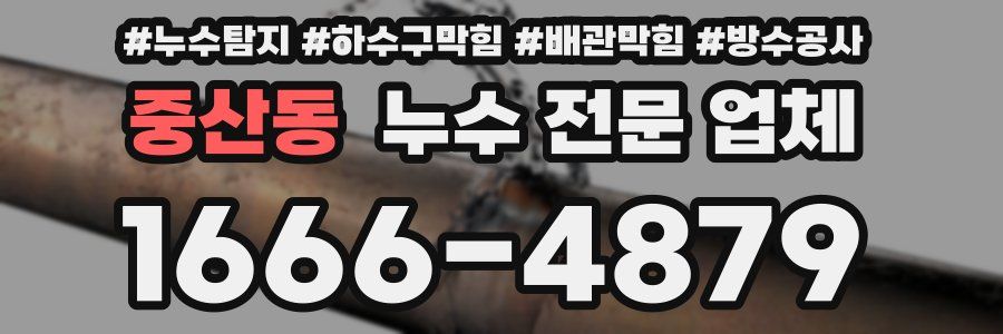 중산동 누수 전문 업체