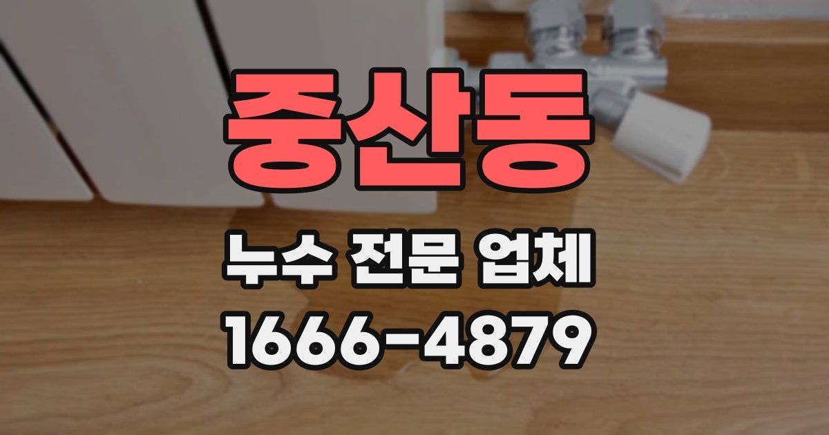 중산동 누수 전문 업체