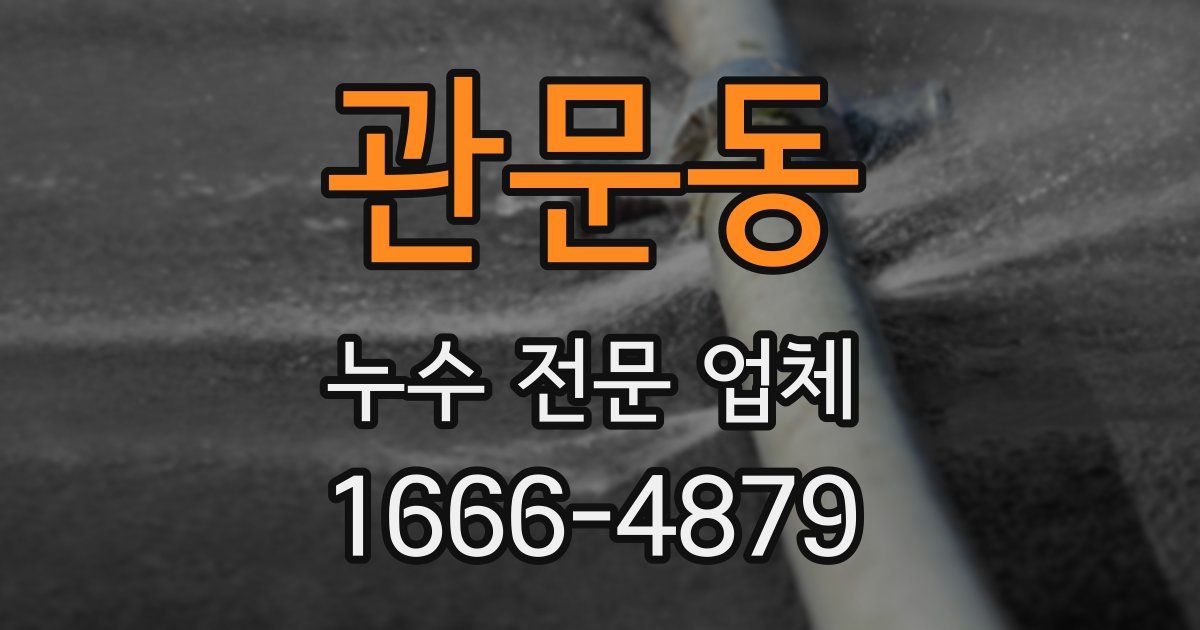 관문동 누수 전문 업체