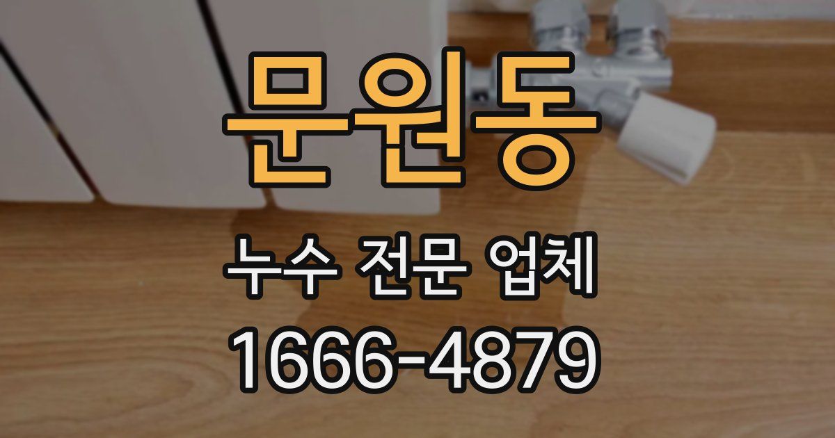 문원동 누수 전문 업체