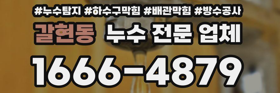 갈현동 누수 전문 업체
