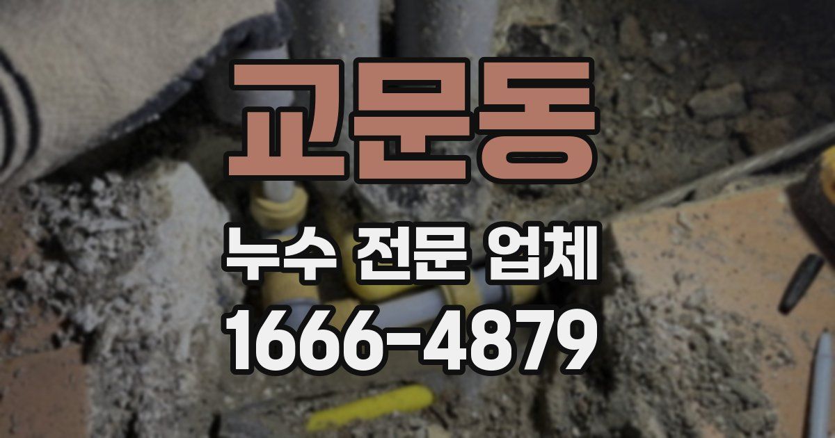 교문동 누수 전문 업체